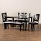 Baxton Studio Dori Grey Upholstered and Dark Brown Finished Wood 6-Piece Dining Set 172-9728-10918-10519 - alternate 8